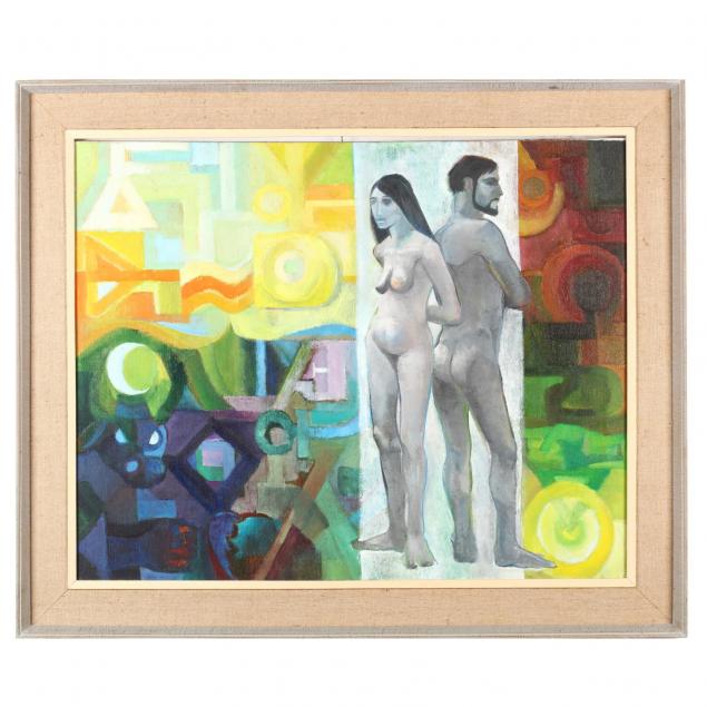 ann-wharton-am-20th-c-nude-figures-in-an-abstract-interior