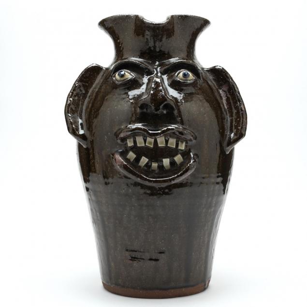 nc-folk-pottery-charles-lisk-face-pitcher
