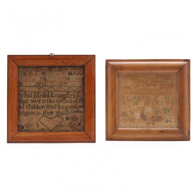 two-needlework-samplers-american