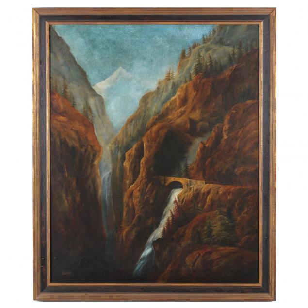 gustav-adolf-mordt-norwegian-1826-1856-gorge-with-waterfalls