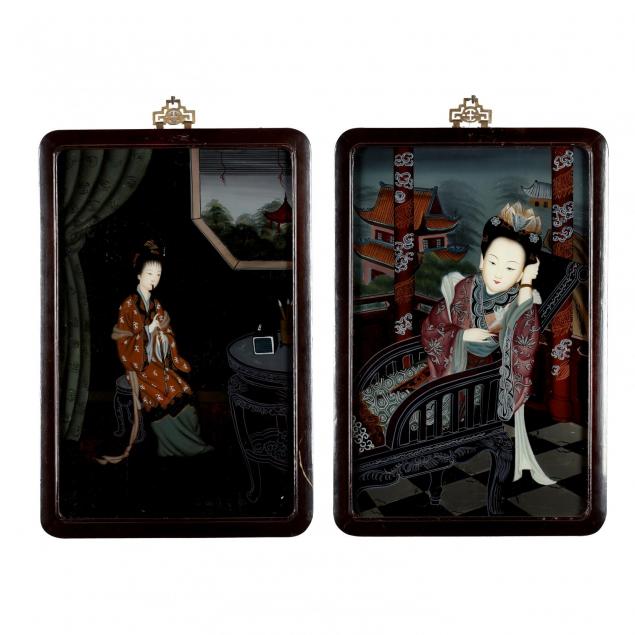 two-chinese-reverse-paintings-on-glass