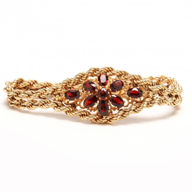 14kt-gold-and-garnet-bracelet