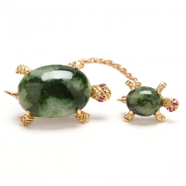 14kt-nephrite-turtle-brooch