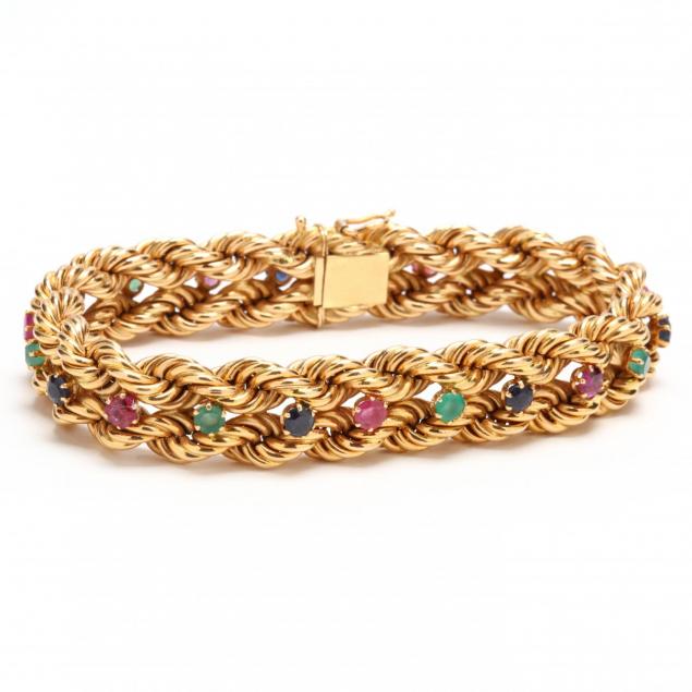 18kt-gold-and-gem-set-bracelet