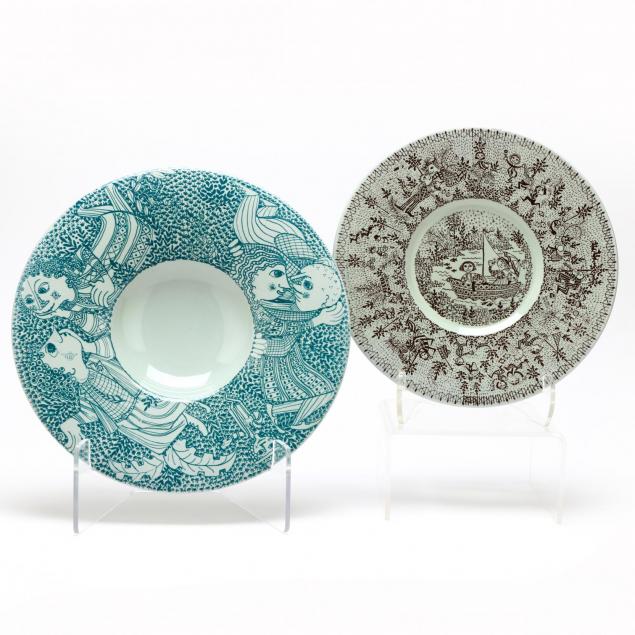 bjorn-wiinblad-two-decorated-plates