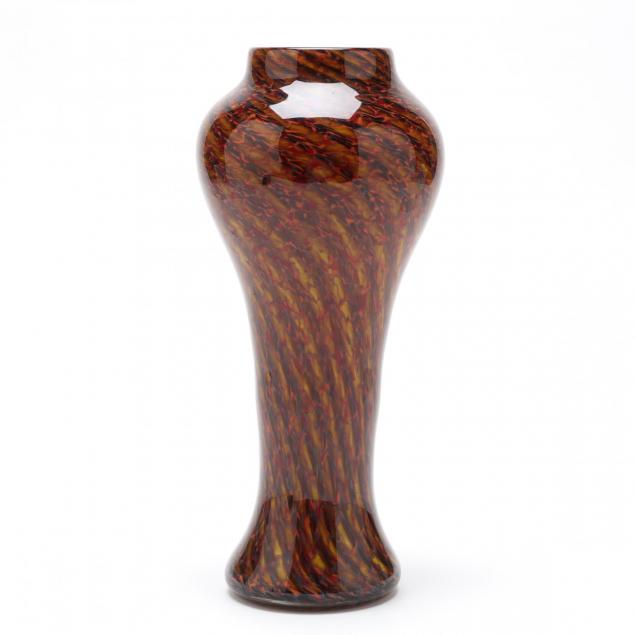 ken-ostrow-tall-baluster-art-glass-vase