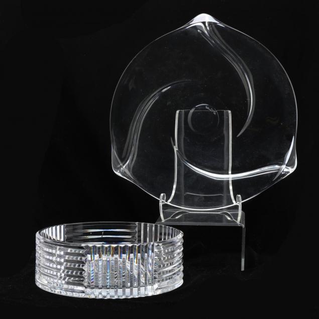 two-val-st-lambert-crystal-serving-items