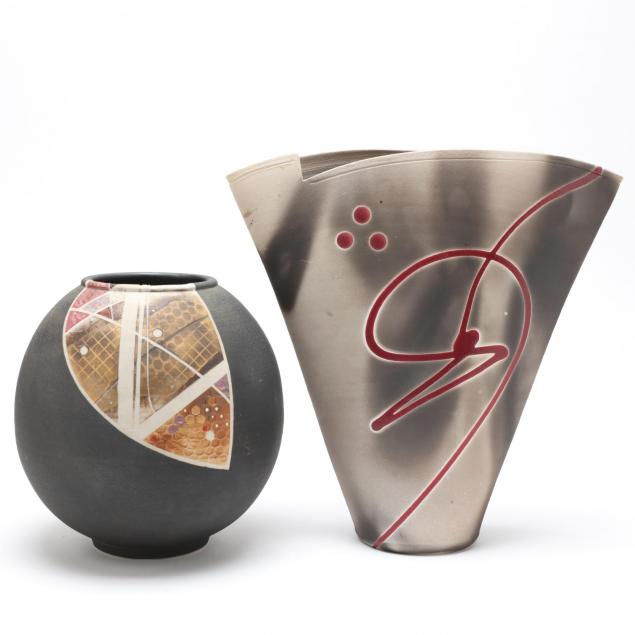 two-pieces-of-raku-pottery