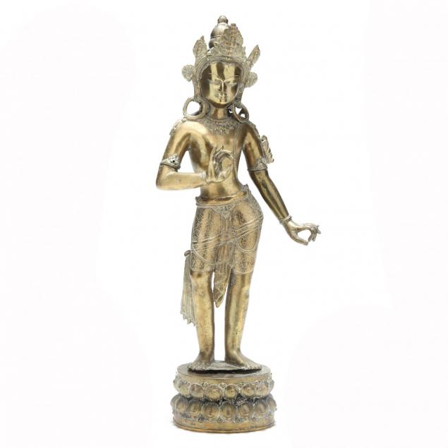 a-brass-indian-sculpture-of-a-deity