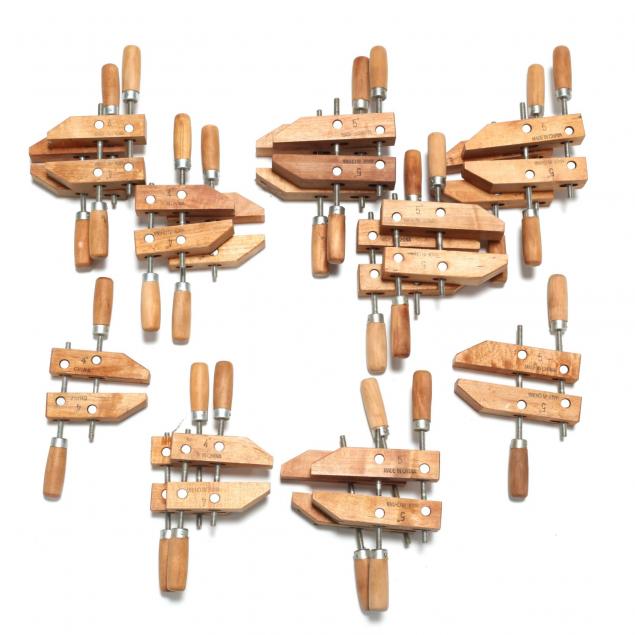 group-of-small-wooden-adjustable-clamps