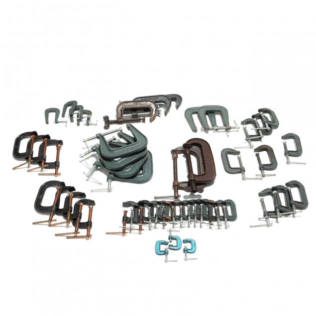 large-group-of-steel-c-clamps