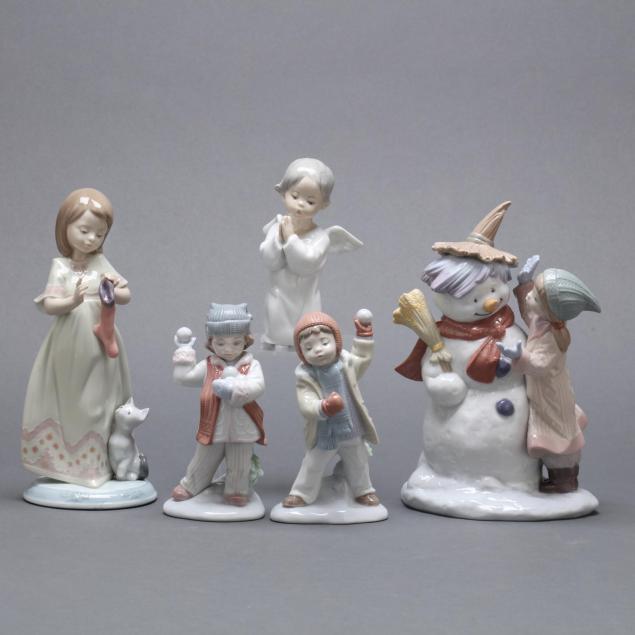 five-pieces-of-lladro-with-christmas-theme