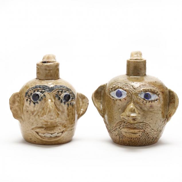 two-southern-pottery-face-jugs-jerry-brown