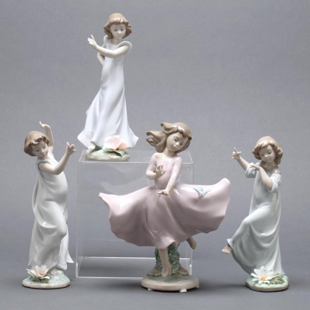 four-lladro-figurines-of-young-girls