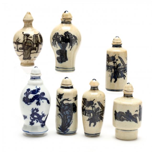 a-group-of-chinese-blue-and-white-small-bottles