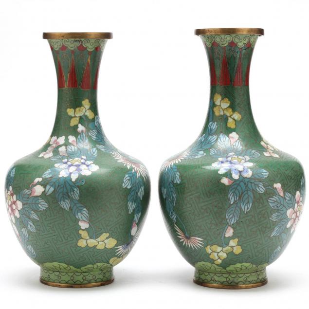 a-pair-of-chinese-green-ground-cloisonne-vases