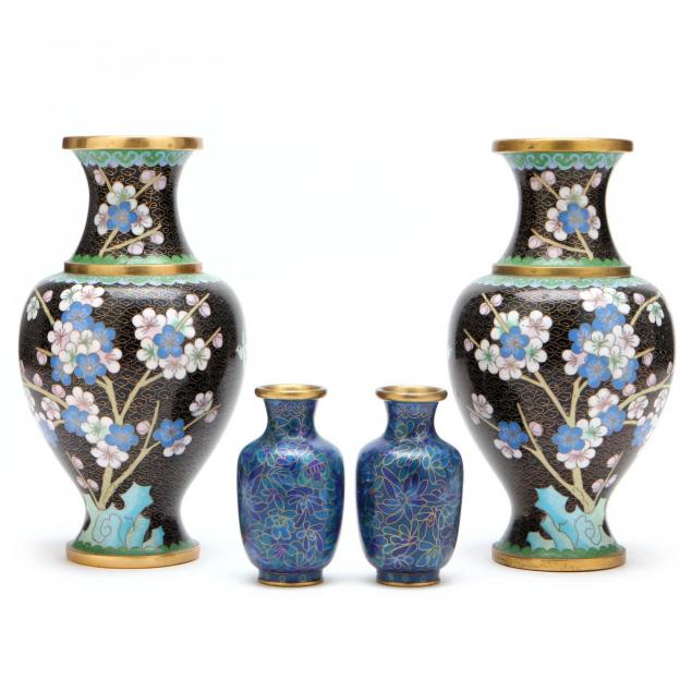 two-pairs-of-chinese-cloisonne-vases