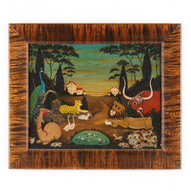 amos-shontz-pa-20th-c-i-peaceable-kingdom-i