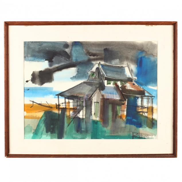 a-mid-century-watercolor-painting-of-a-house
