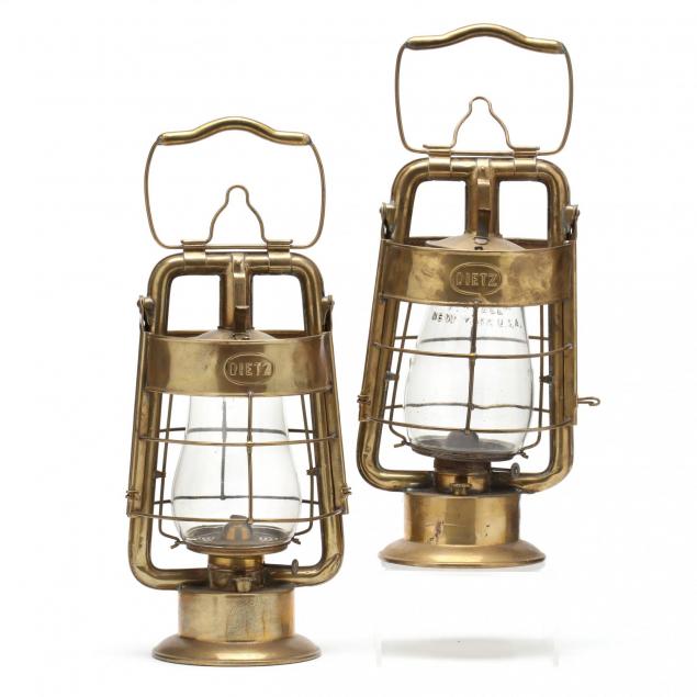 near-pair-of-antique-dietz-king-fire-department-oil-lanterns