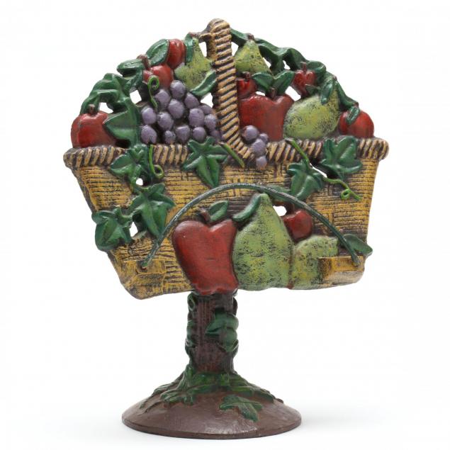 vintage-cast-iron-fruit-basket-cookbook-stand