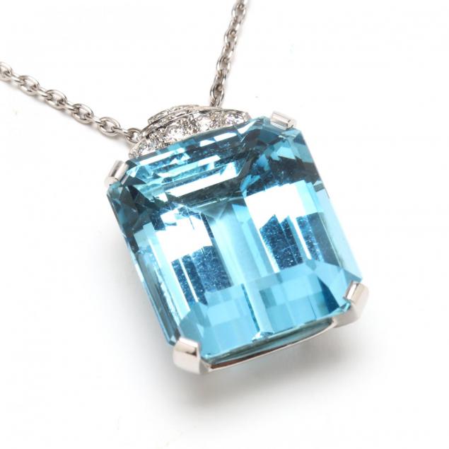 Tiffany & Co. Platinum, Diamond & Aquamarine Necklace, Blue Book Piece |  eBay