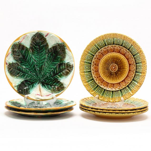 two-sets-of-majolica-plates
