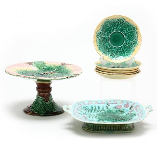group-of-assembled-majolica-incl-wedgwood