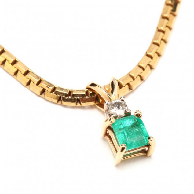 14kt-emerald-and-diamond-necklace