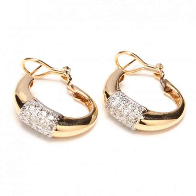 14kt-gold-and-diamond-ear-hoop-earrings