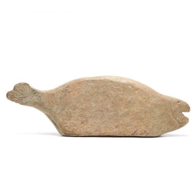 folk-art-carved-stone-fish-raymond-coins-nc-1904-1998