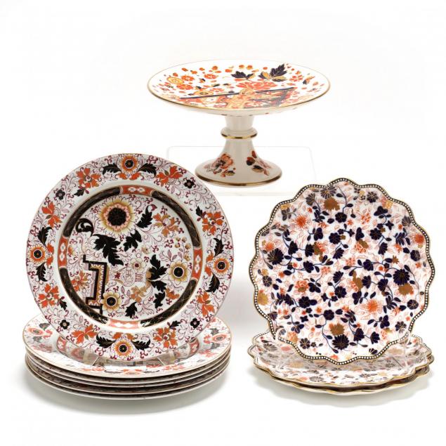 a-grouping-of-english-china-with-imari-style-decoration