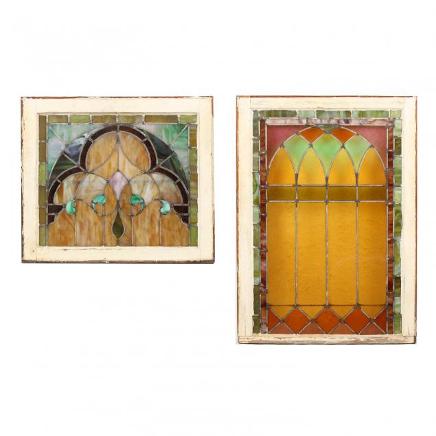 two-antique-leaded-and-stained-glass-windows