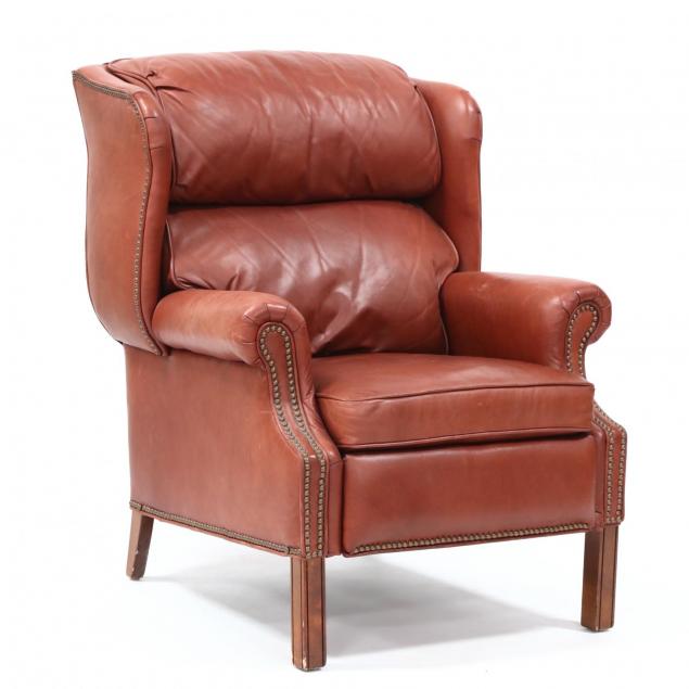 barcalounger-chippendale-style-leather-recliner