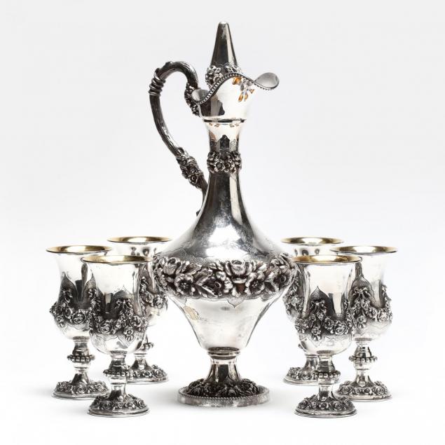 a-portuguese-sterling-silver-wine-ewer-goblets