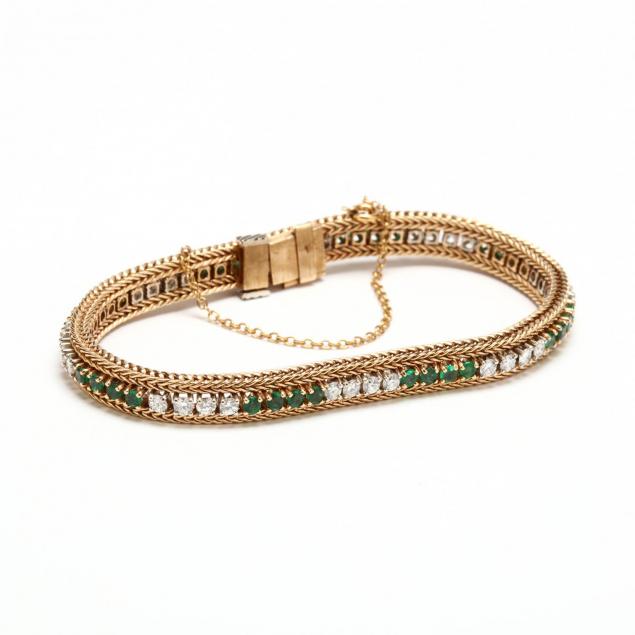 14kt-diamond-and-emerald-bracelet