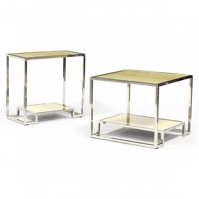 two-modernist-vellum-and-steel-tables