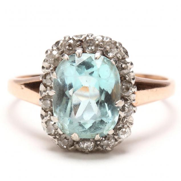 edwardian-platinum-topped-gold-aquamarine-and-diamond-ring