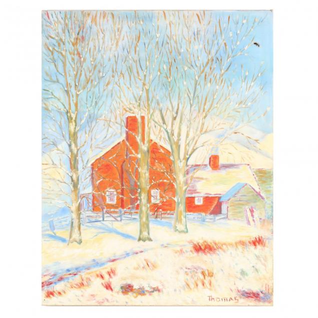 a-vintage-painting-of-a-farmhouse-in-snow