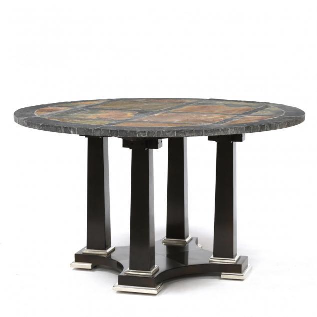 contemporary-slate-top-pedestal-table