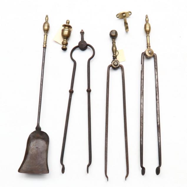 group-of-antique-fireplace-tools