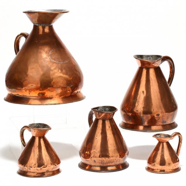 set-of-five-large-antique-graduated-copper-pitchers