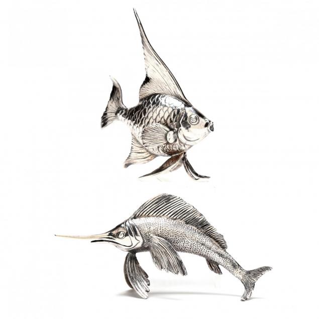 two-buccellati-silver-fish-sculptures