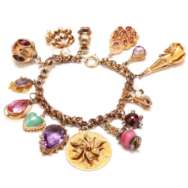 vintage-14kt-gold-charm-bracelet-with-charms