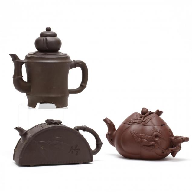 three-chinese-yixing-teapots