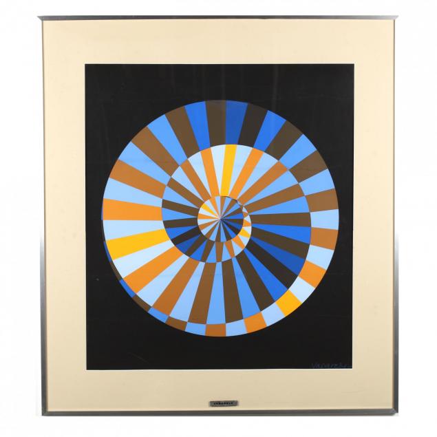 victor-vasarely-french-hungarian-1906-1997-abstract-spiral-with-blue-and-orange