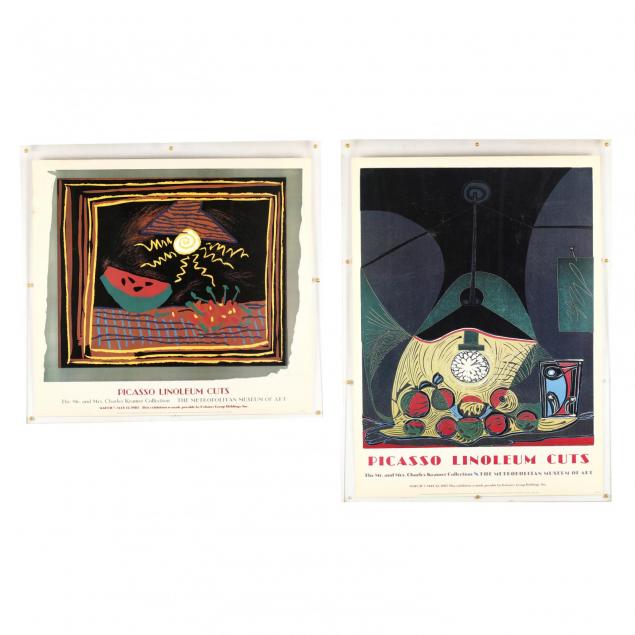 two-exhibition-posters-for-picasso-linoleum-cuts-metropolitan-museum-1985