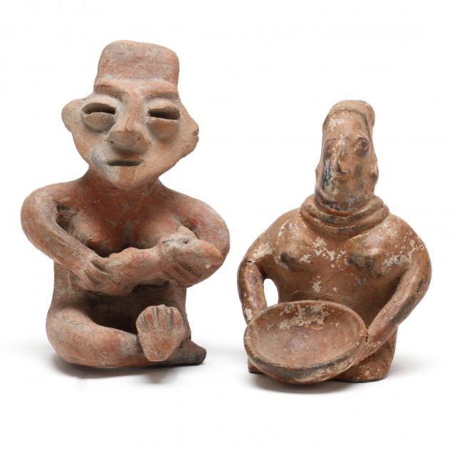 two-jalisco-redware-seated-female-figures