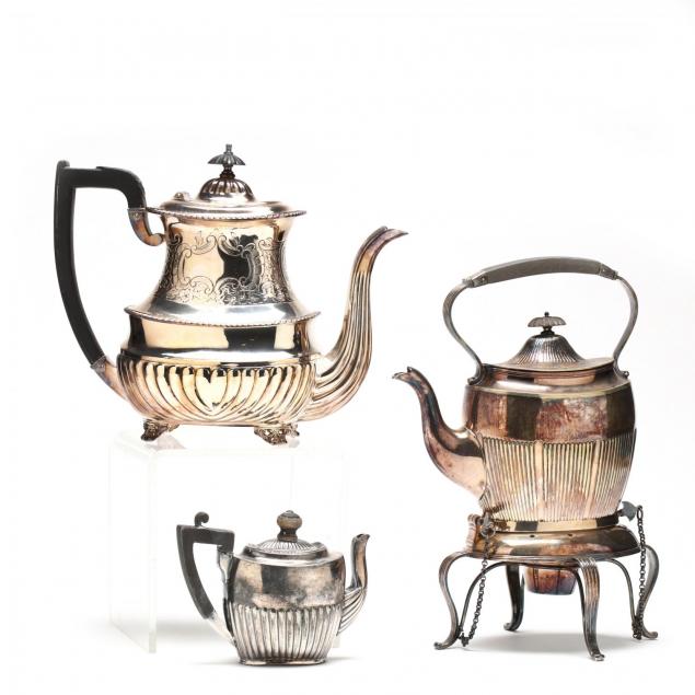 three-english-silverplate-kettles