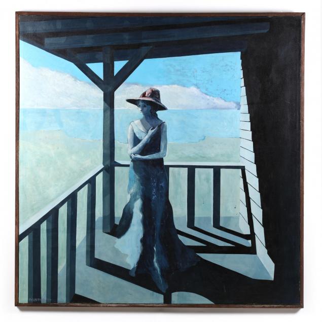 a-1970s-painting-of-a-woman-by-the-sea
